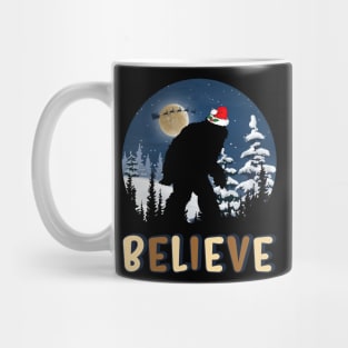 Funny Christmas Xmas Bigfoot Believe Sasquatch Mug